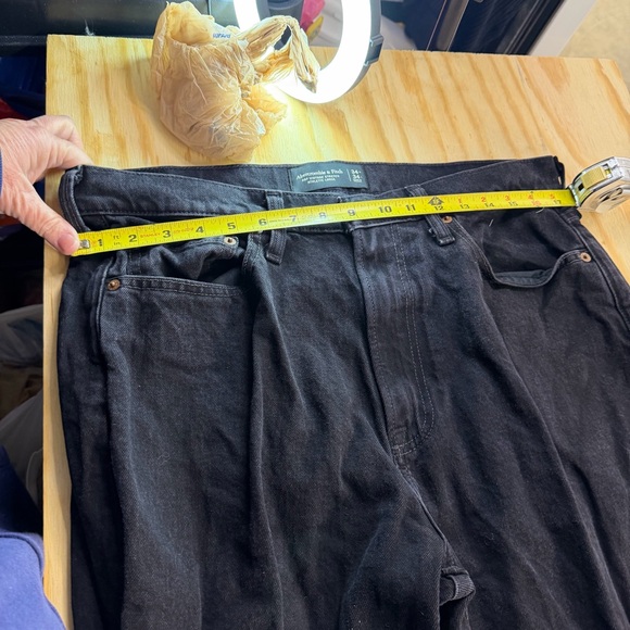 A&F Abercrombie & Fitch Men’s Black Stretch Jeans 34W Athletic Loose - Picture 7 of 9